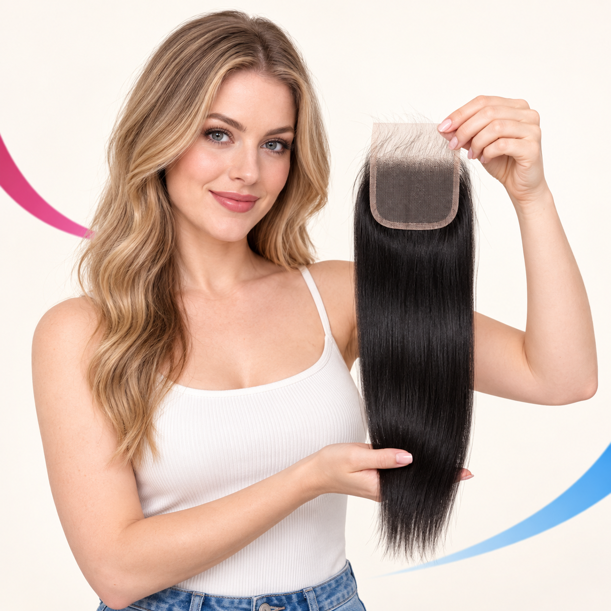Lace Closure Bone Straight 12 inch Bone Straight Natural Black