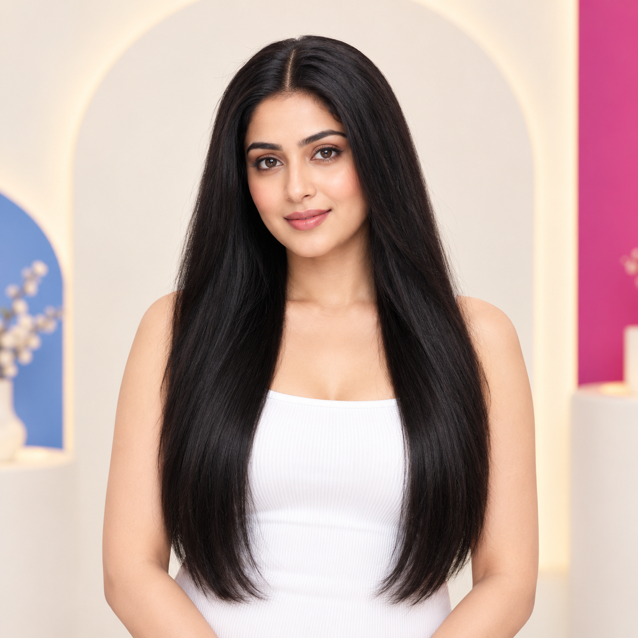 Full Lace Wig 24 inch Straight Natural Black